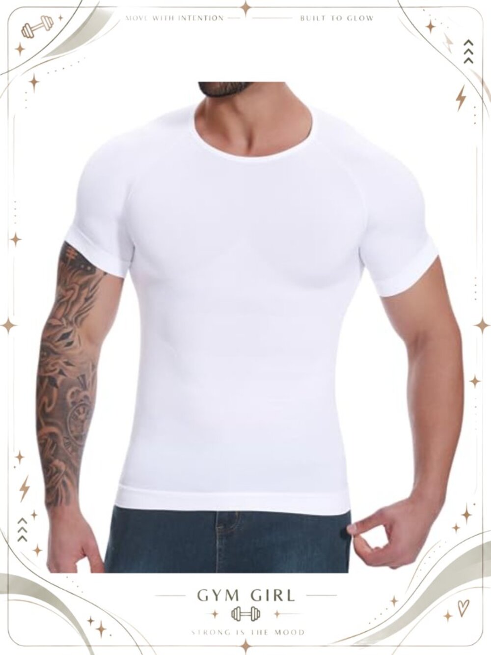 Men's Compression Shapewear T-Shirt Nylon Spandex Slimming Body Shaper